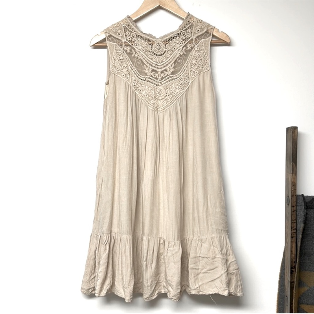 Davi & Dani Lace Baby Doll Midi Boho Dress - Picture 2 of 7
